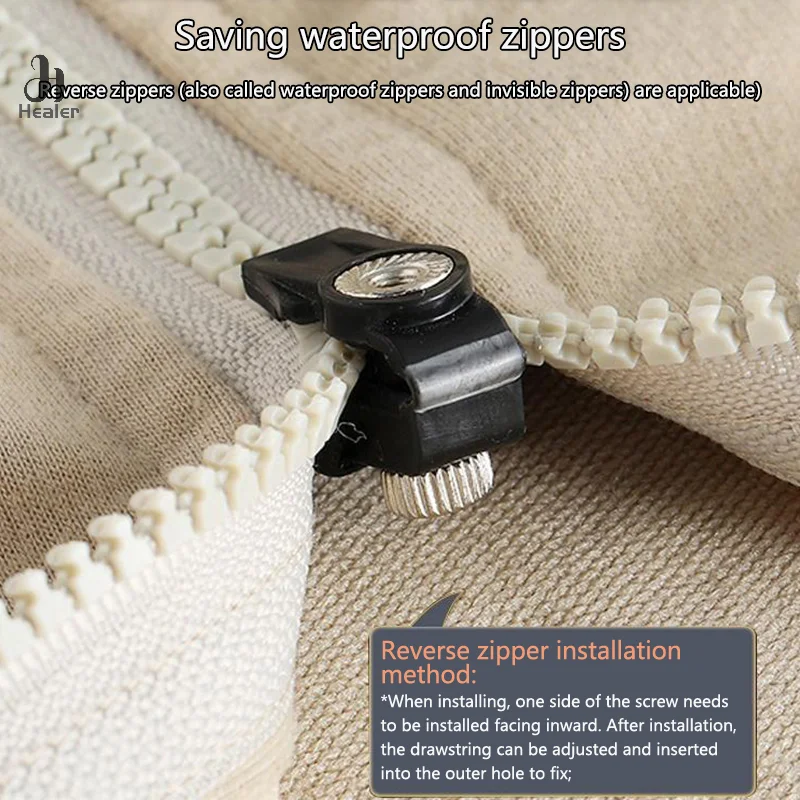 3 Different Size Zipper Repair Kit DIY Replacement Bag Buckle Zipper Head Removable Instant Zipper Puller