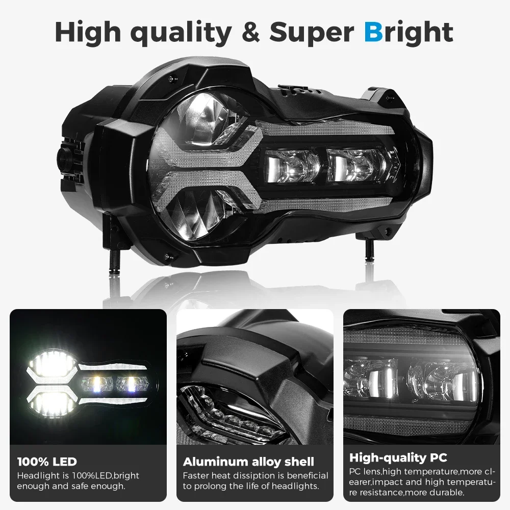 LED Headlight for BMW R1200GS 2013-2018 R 1200GS K50 ADV Adventure LED HeadLights for BMW GS 1200 Motorcycle Headlight Assembly