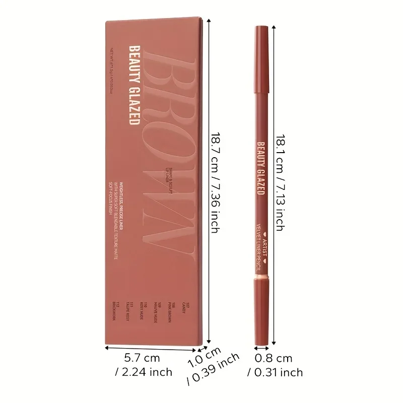 BEAUTY GLAZED 6 unids/set delineador de labios Combo Set 2 en 1 lápiz labial impermeable para mujeres juego de delineador de labios lápiz labial de larga duración