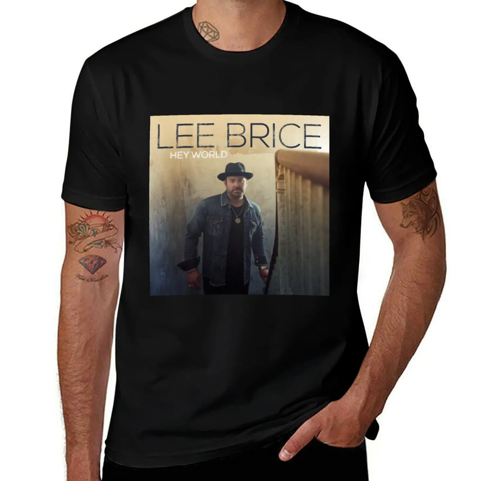 

Lee Brice hey world T-Shirt valentines boutique clothes Personalized t-shirt cute tops Men's t-shirt