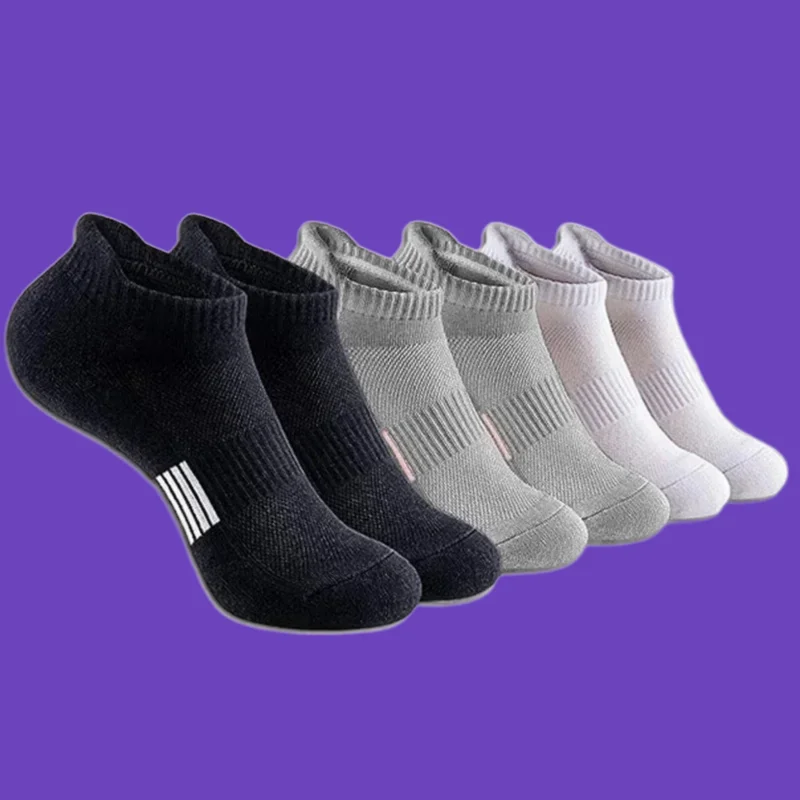 5 Pairs Ankle Socks Athletic No Show Socks Running Comfort Cushioned Sport Socks Sweat-absorbing and Breathable 2024 New Socks