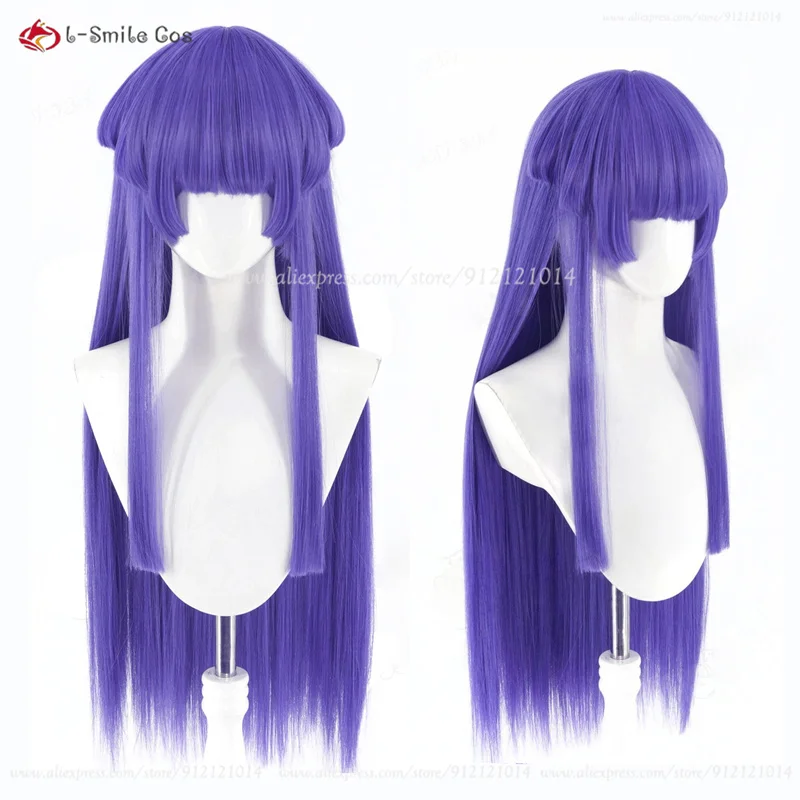 

Furude Rika Cosplay Wig 80cm Purple Wigs For Women Cosplay Costumes Anime Wig Heat Resistant Synthetic Hair Halloween + Wig Cap