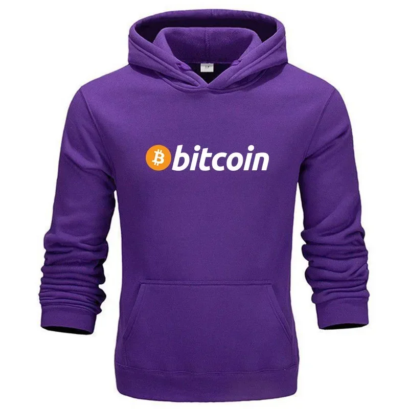 2025 heren Bitcoin bedrukte hoodie hot selling heren casual mode hoodie heren retro casual sportkleding unisex lange mouwen pull