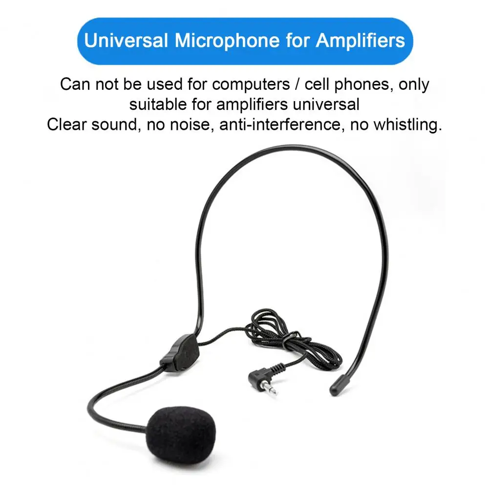 Microphone for Amplifiers Noise-canceling Microphone for Amplifiers Sound Mini Wired Headworn Microphone Noise for Most