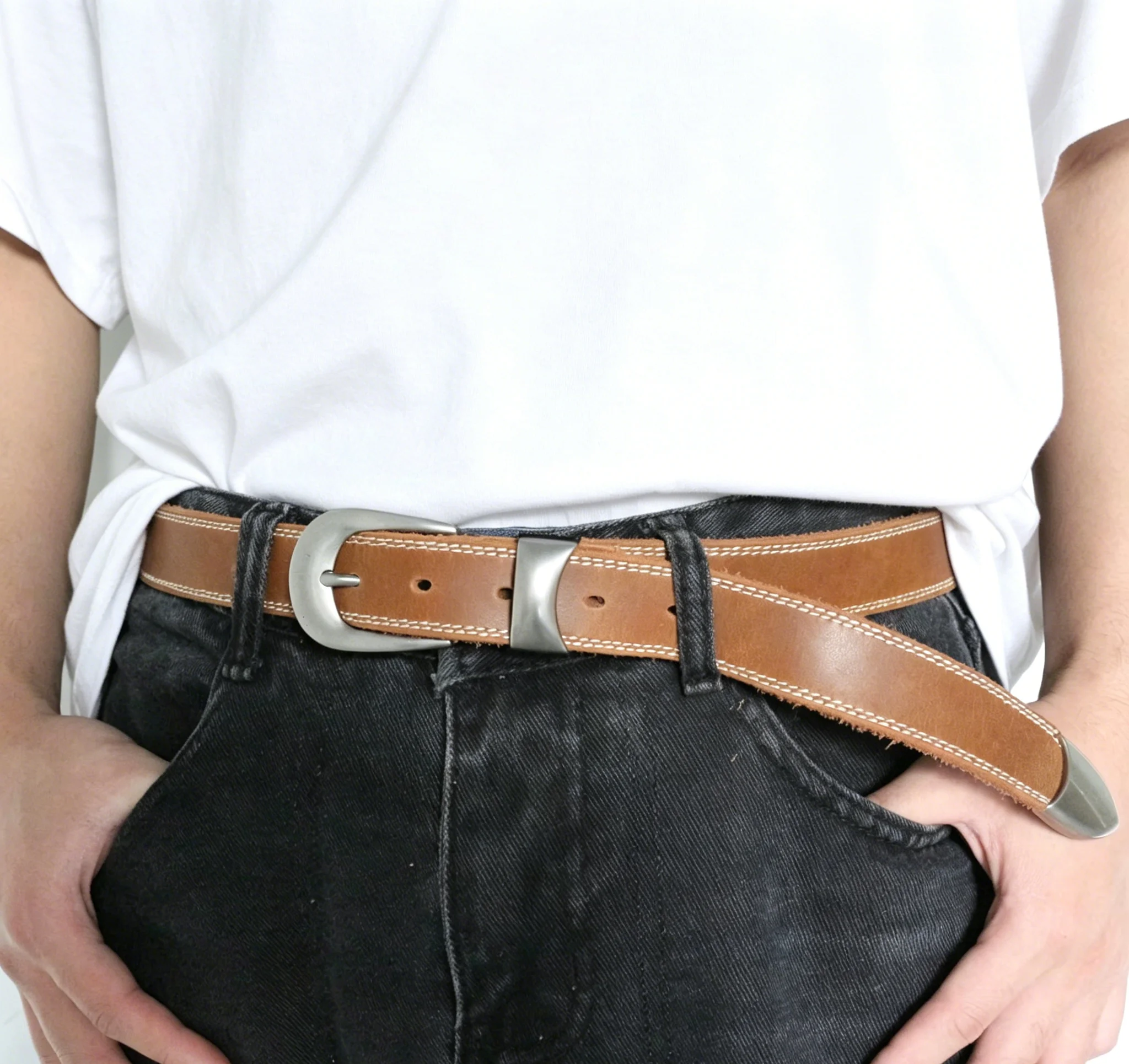 

2.8CM Cowhide Genuine Leather Belts for Women Pin Buckle Jeans Waist Belt Mens Vintage Crazy horse leather Belts Unisex