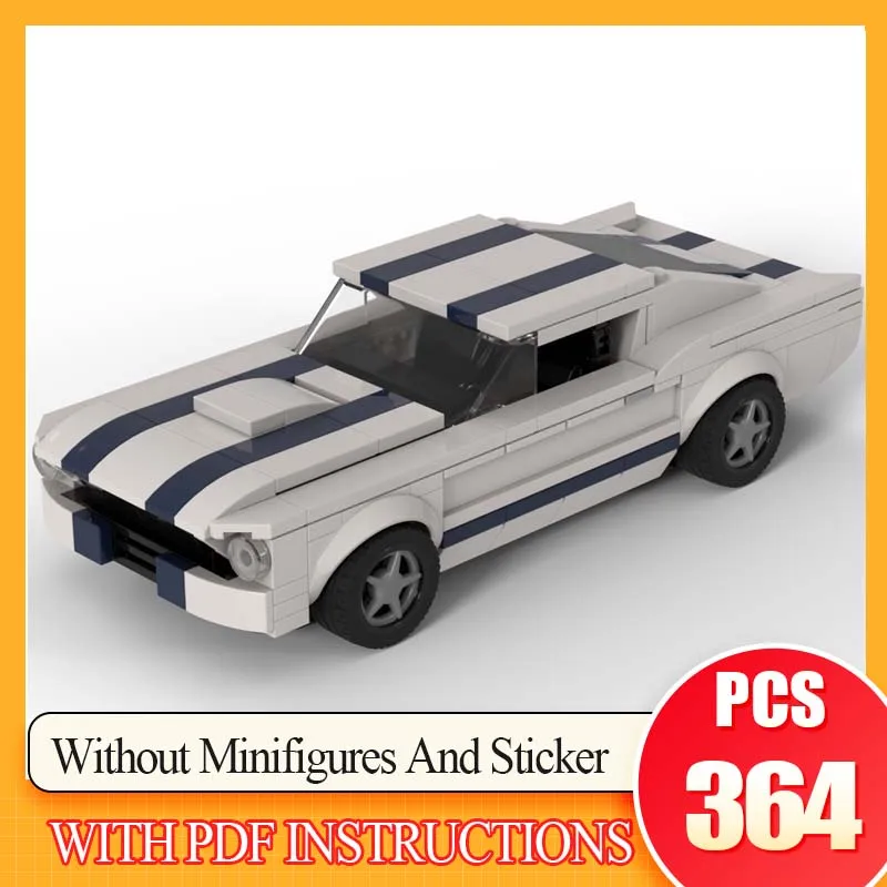 

364PCSSpeed Hypercar Model MOC Building Bricks Mustang Fastback Hypercar Modular Technology Gifts Holiday Assemble Children Toys