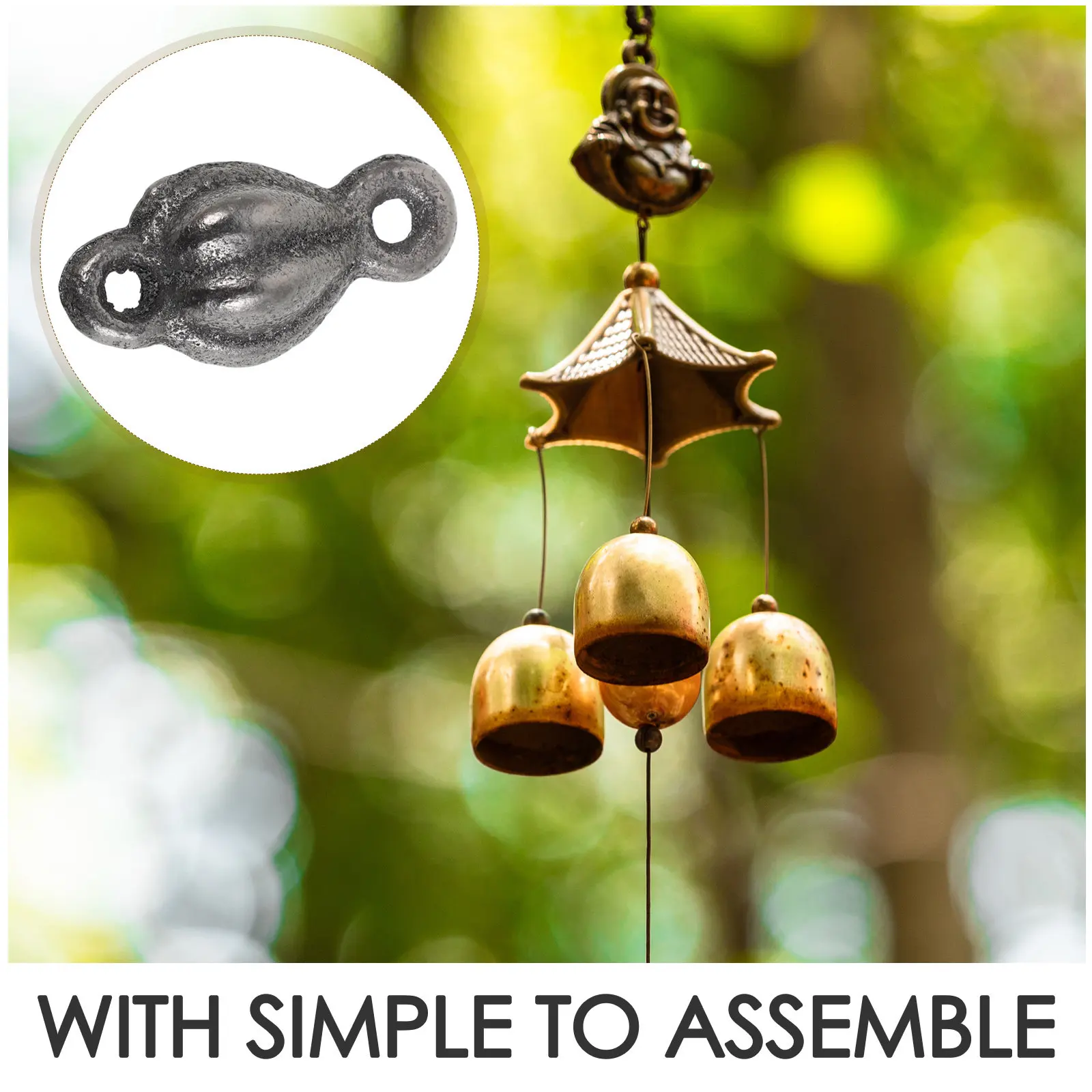 12Pcs Vintage Iron Bells Charms Traditional Feng Shui Hanging Decoration DIY Wind Chime Replacement Parts Outdoor Metal Wind