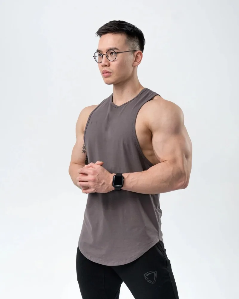 Mens Summer Cotton Workout Casual Tank Top Sleeveless Sportswear Shirt Gym Clothing Bodybuilding Undershirt Fitness Running Vest