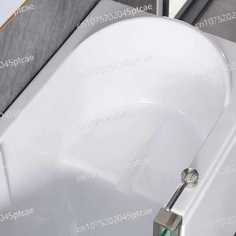 Ensures Safe Bathing Experience for Elderly and Disabled Individuals Walk-In Bathtub with Door, White Acrylic, Portable Design
