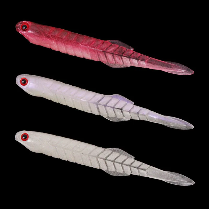 2Pcs Multi-segment Soft Plastic Bait Swimming 11cm/7.3g 3D eyes Luminous Swimbait Soft Bait Pike Bass Soft Lures Silicone bait