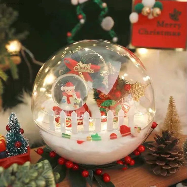 50pcs Transparent Open Plastic Clear Gift Present Box Decoration Plastic Cake Container Portable Mousse Ball Round Clear Ball