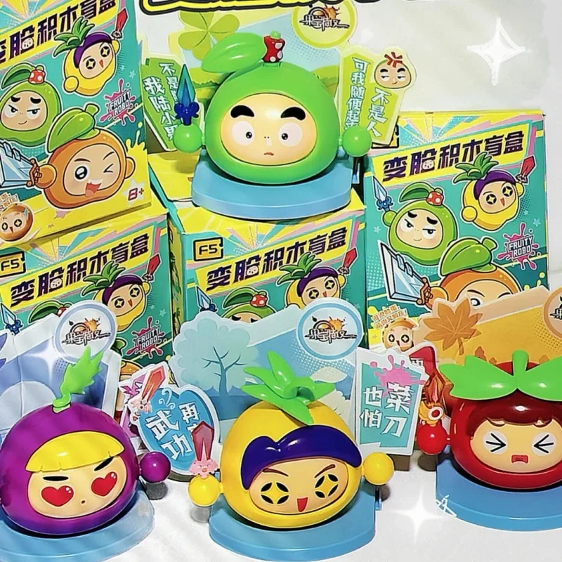 

New Genuine Fruity Robo Face Changing Blind Box Kawaii Cartoon Figure Handmade Collection Ornament Birthday Gift Childhood Toy