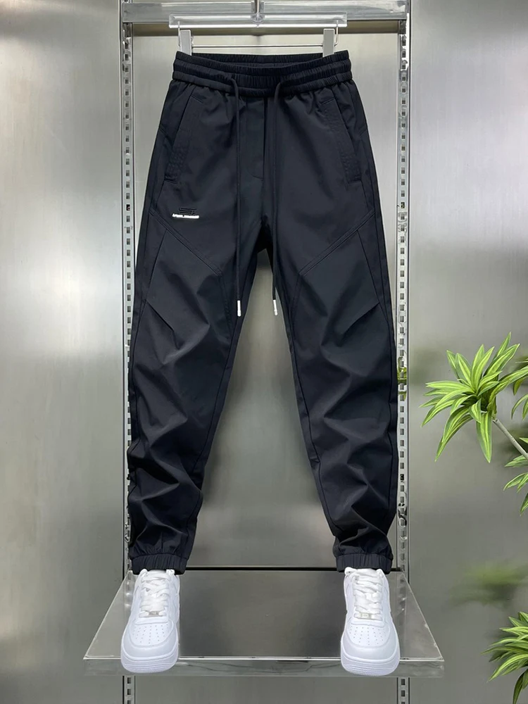 

Summer New Fashion Men's Casual Pants Loose Harlan Thin Quick Dry Loose Handsome Workwear Trousers Youth Active Style Pure Color