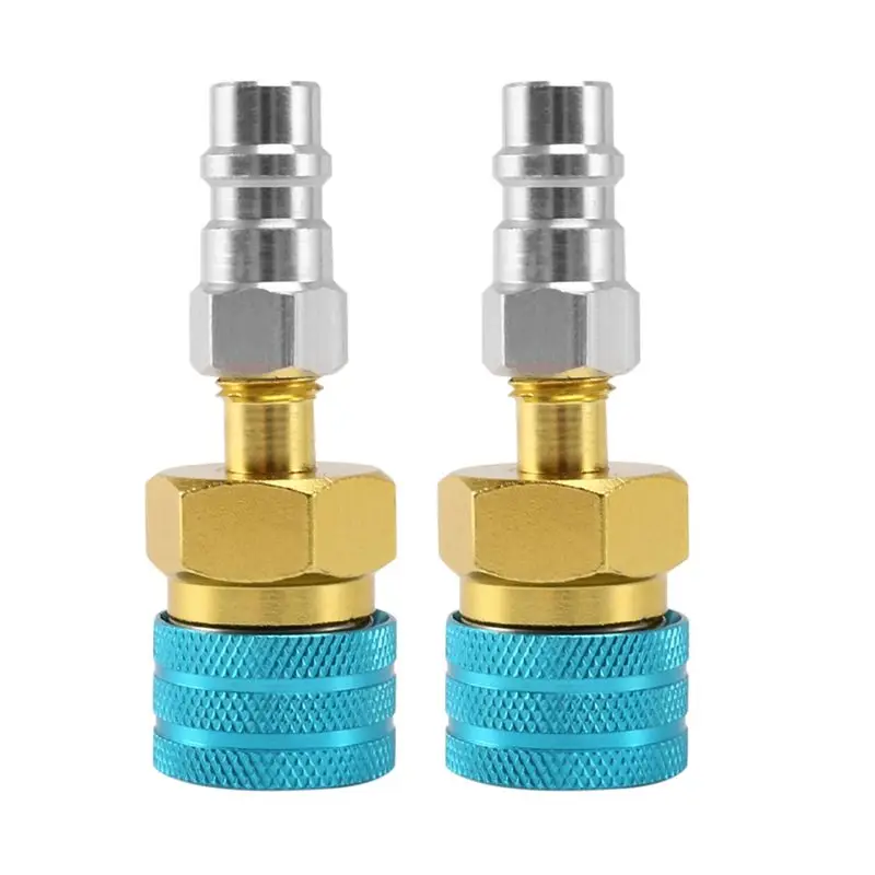 A64P-2X R1234yf To R134A Low Side Quick Coupler, R12 To R134A Hose Adapter Fitting Connector For Car Air-Conditioning