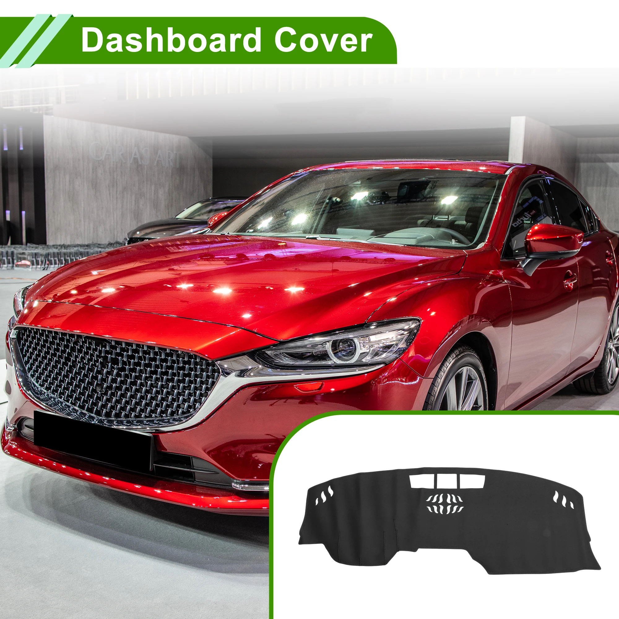 

UXCELL Dash Cover for Mazda 6 Atenza 2020-2021 Dashboard Cover Faux Leather Black 1Pc