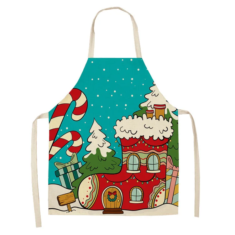 Merry Christmas Apron Ornament For Women Home Kitchen Accessories Natal Navidad 2023 New Year Gifts