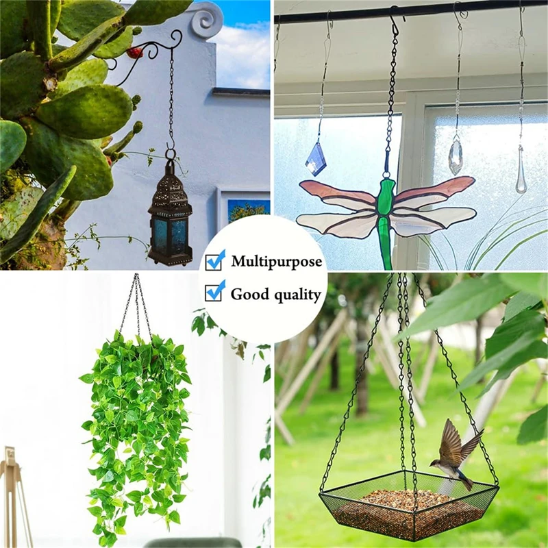 156 Inch Hanging Chain For Bird Feeders Birdbaths Chimes Planters Lanterns And Ornaments  Wedding Decoration  Metal Hook