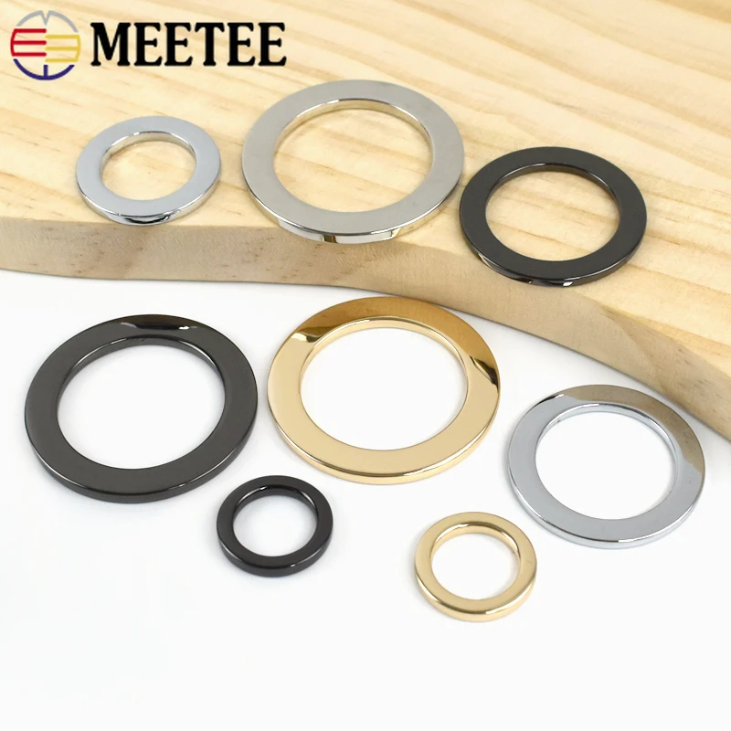 10Pcs 15/19/31mm Flat Metal O Ring Buckles for Bag Strap Webbing Chain Clasp Handbag Belt Hooks Loop DIY Hardware Accessories