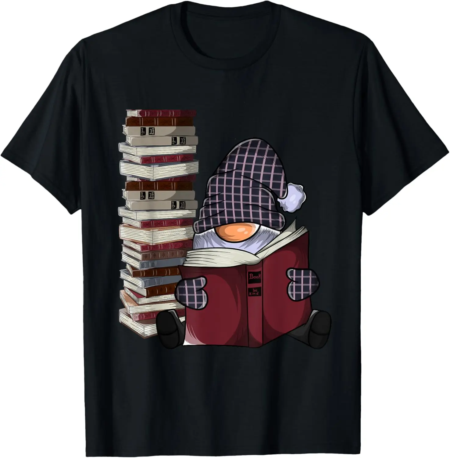 Garden gnome reading books, gnomes book lover T-Shirt