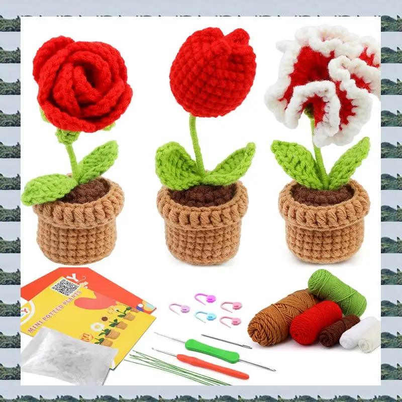 

Набор для вязания крючком ABQR Набор для вязания крючком «сделай сам» Набор для вязания крючком с спицами для вязания Плюшевый легкий (набор 3-в-1)