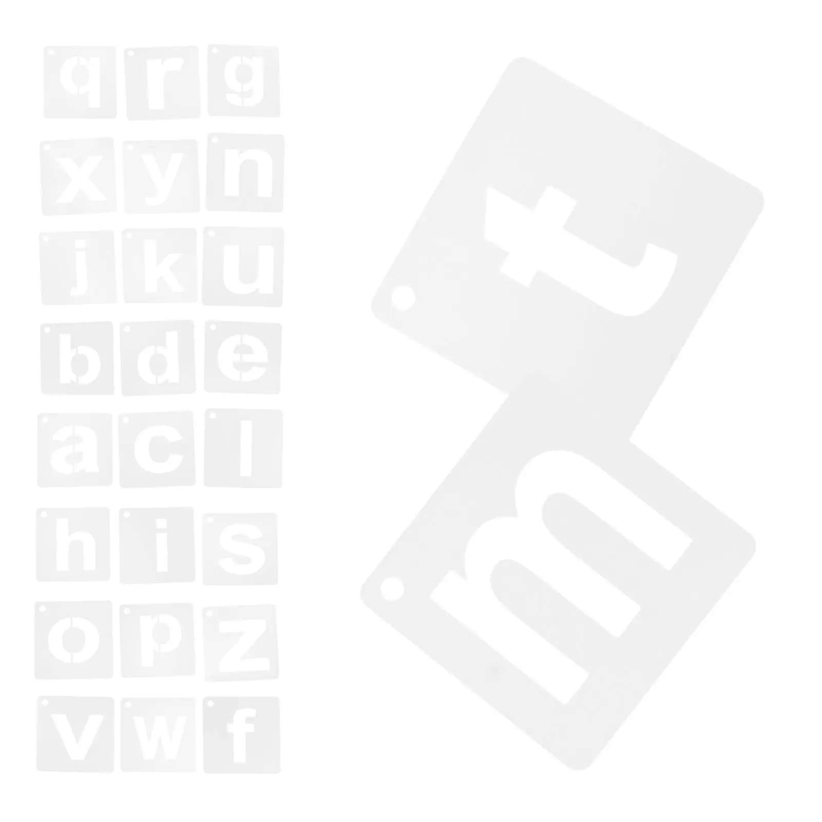 1Set Reusable Letter Stencils Plastic Alphabet Templates Early Education Painting Craft Stencils Wall Art Stencil