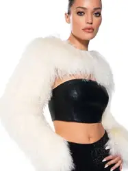 Real Mongolian Sheep Wool Sleeves Elegant Women Cropped Jacket Real Fur Shawl Wraps Cape Evening Party Cloak