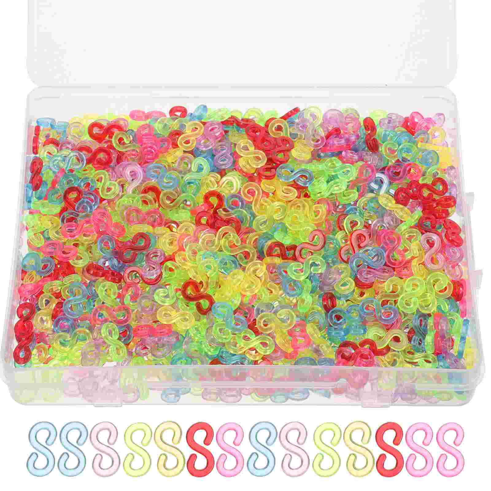 1000pcs Rubber Band Connectors Loom Bracelet Hooks Clasps Handcrafts DIY Making Accessories Rubber Band Loom Clips