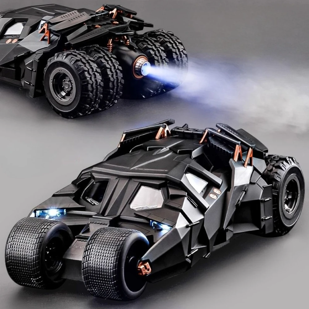 

Scale 1:24 Batmobile Model Car Toy Metal Diecast Music Light Doors Opened Spray Vintage Cars Models Home Decorative Gifts