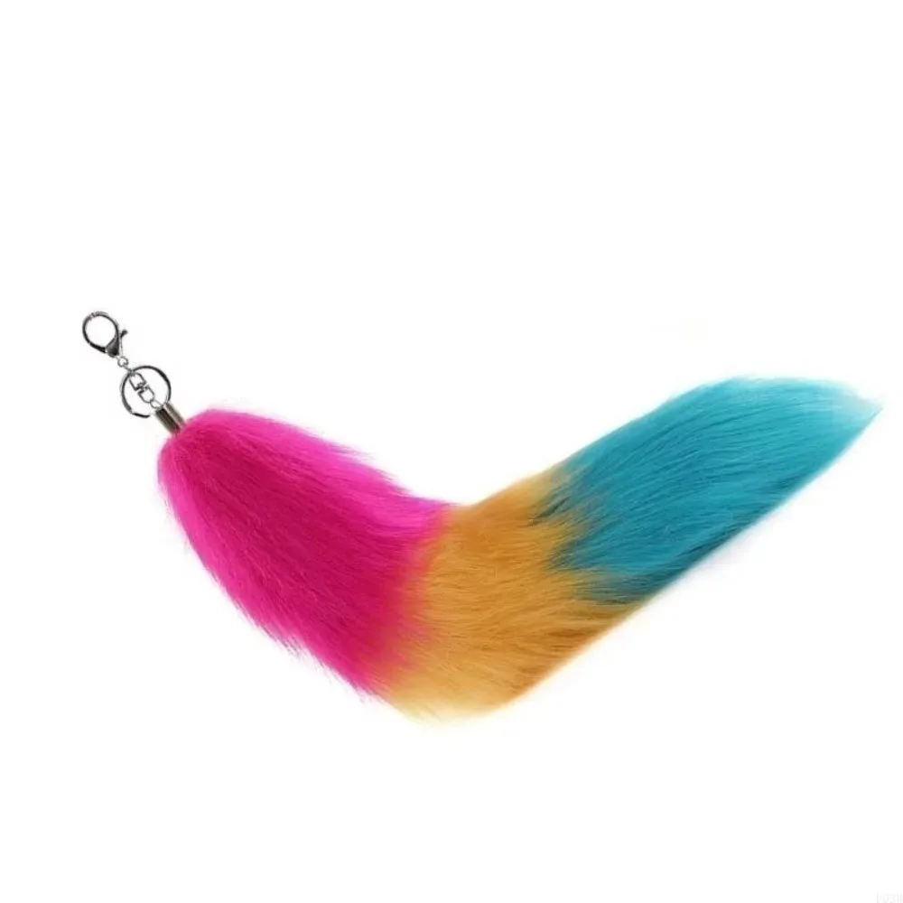 40cm Fox Tail Keychain Keyring Hanging Design Cosplay Toy Accessory Keychain Attachment Faux Fur Bag Hanging Charm