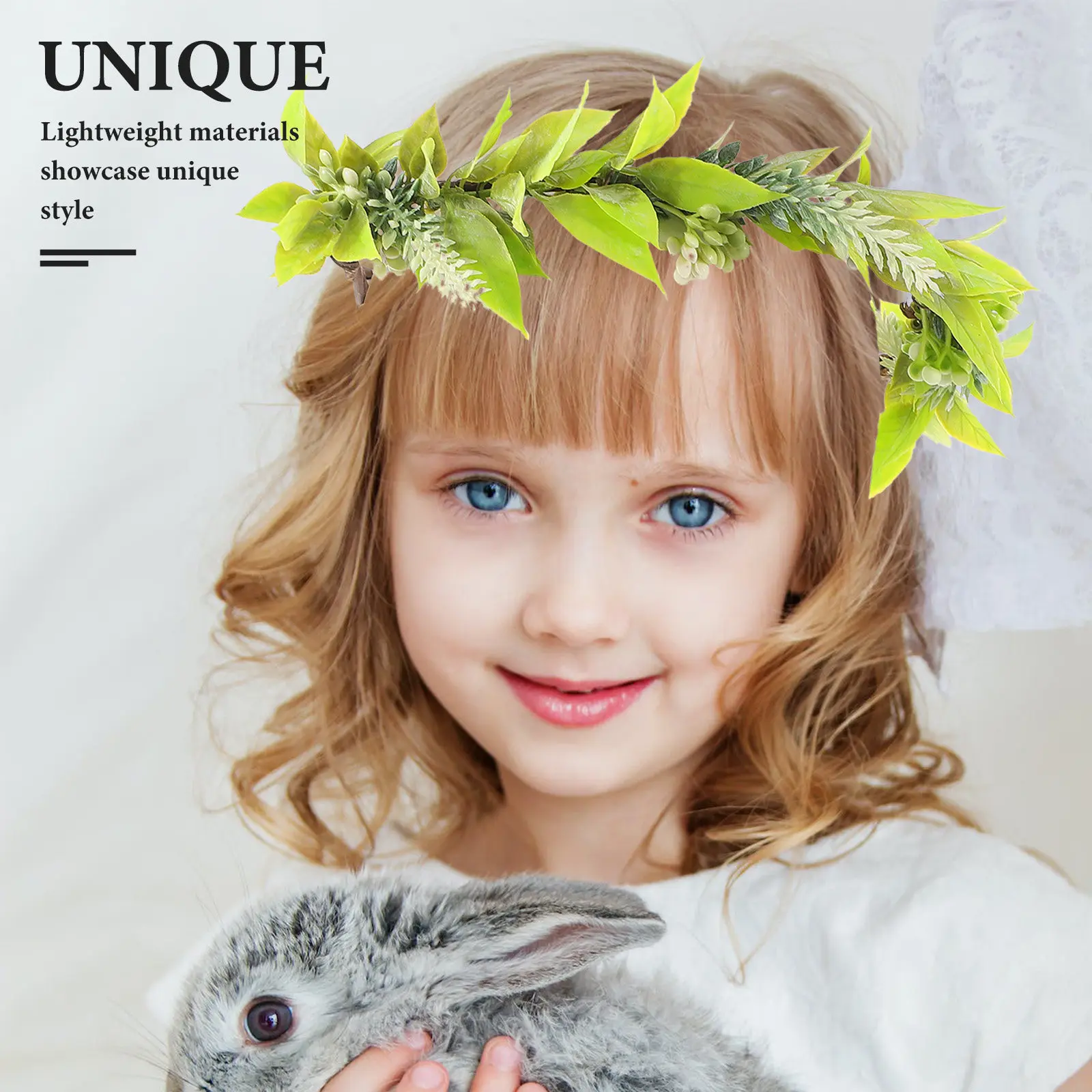 

Green Leaf Floral Crown Handmade Artificial Eucalyptus Leaf Headband for Boho Style Wedding Photo Birthday Party Hair