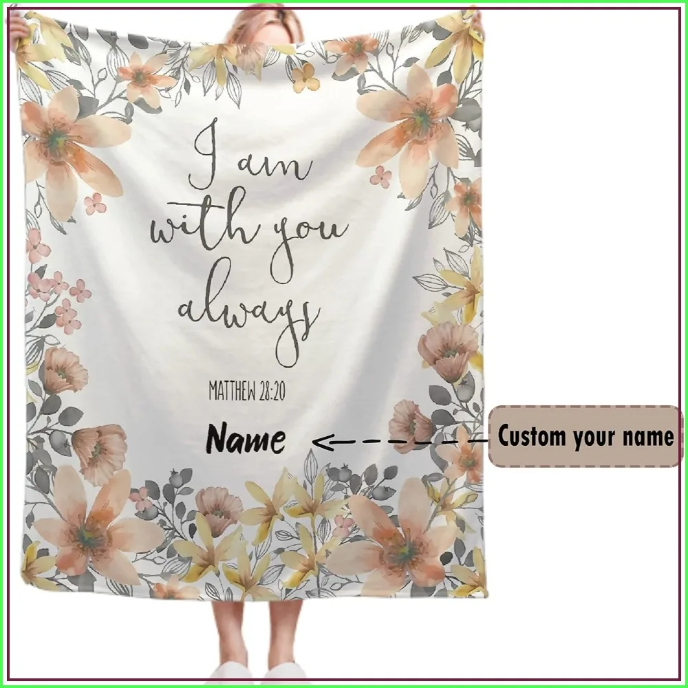 Custom Bible Verse Blanket with Name Personalized Christian Throw Gift 120x90 King Size