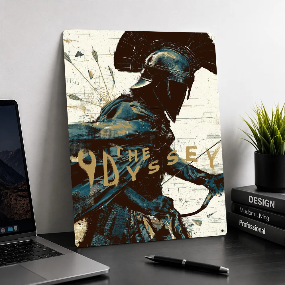 The Odyssey Spartan Warrior Poster Retro 3D Printed Metal Signs Customized Wall Hanging Gift for Decoration Room Vintage Decor