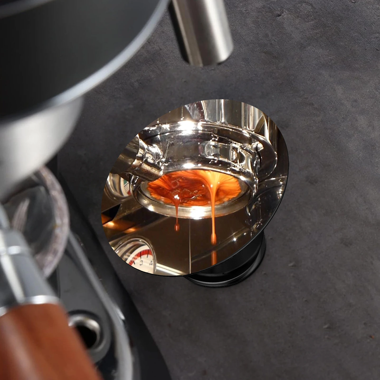 Espresso Extraction Observe Mirror Magnetic Stainless Steel Portafilter Reflector Mirror Lens Flow Coffee Machine Extraction Acc