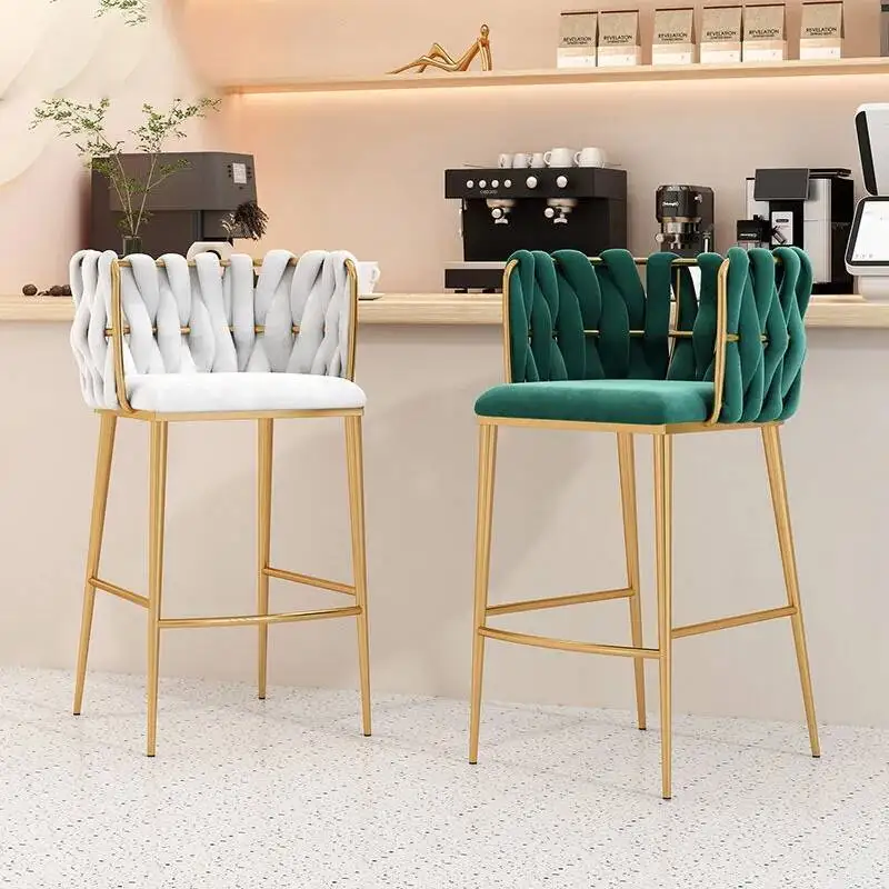 

Stools Office Counter Nordic Replica Bar Modern Designer Reception High Metal Chair Minimalist Tabouret De Bar Furniture
