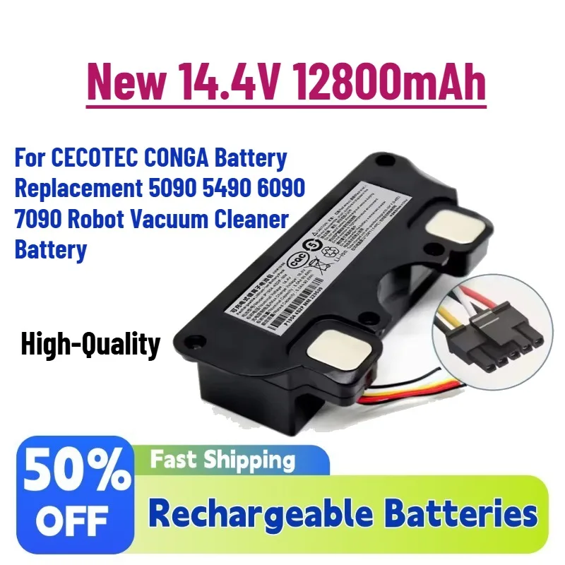 

Новая высокопроизводительная батарея 14.4V 12800mAh для роботов-пылесосов CECOTEC CONGA 5090, 5490, 6090, 7090 (замена)