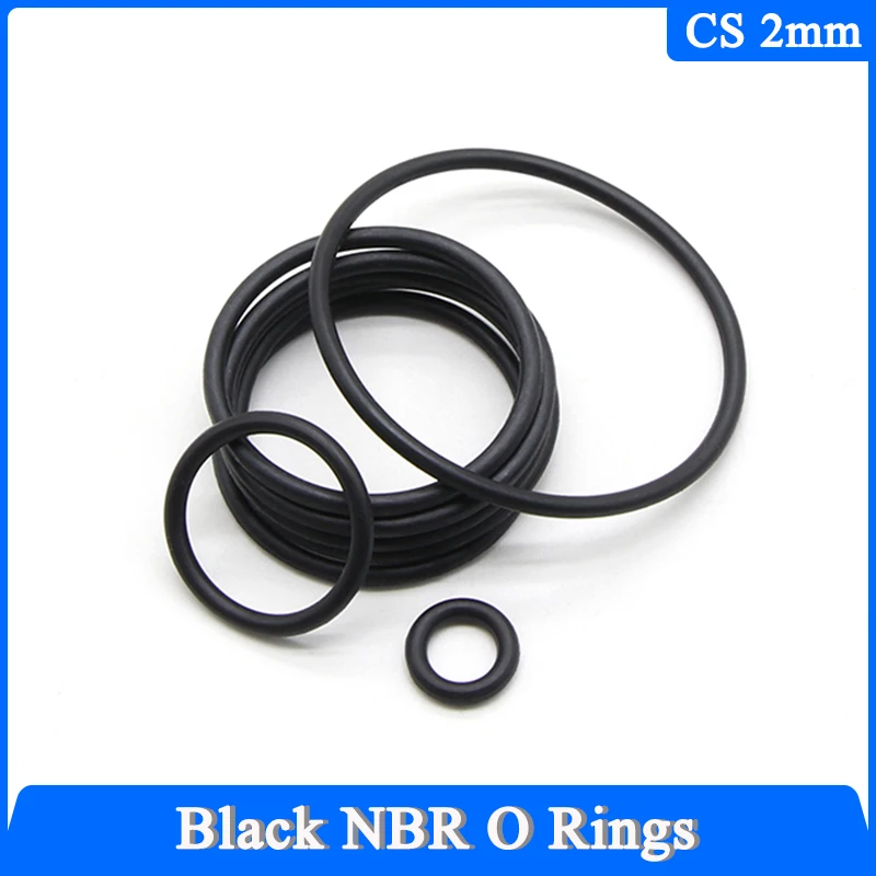 10/50Pcs Black Nitrile Butadiene Rubber O Ring Sealing Gasket CS 2mm OD 5~150mm Corrosion Oil Resist NBR Sealing Washer Gaskets