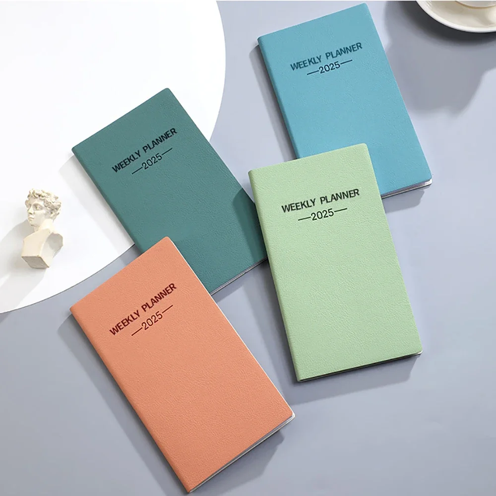 2025 A6 Agenda Book Portable Softside Planner Notepad English Notebook Stationery Office School Supplies