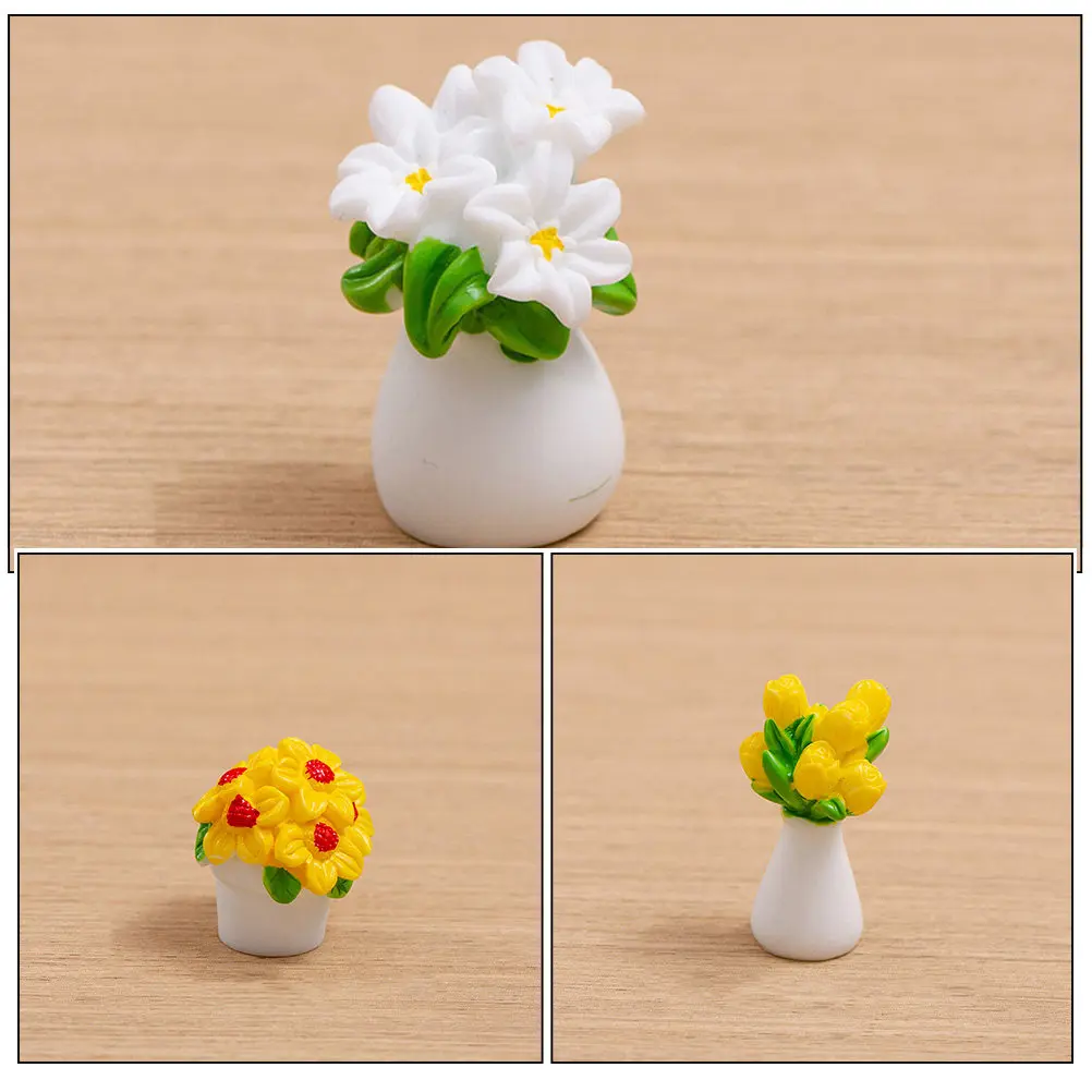 6Pcs Lifelike Mini Potted Plants Simulated Succulent Bonsai Decor Miniature House Garden Scene Desktop Ornament Shelf Decor