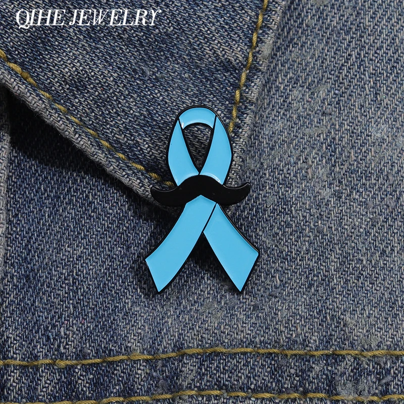 Blaues Band, pflegen Sie sich für die Gesundheit, Brosche, Emaille-Anstecknadeln, individuelle Broschen für die Gesundheitsbewusstsein für Männer, Pullover-Revers-Abzeichen, Schmuck, Geschenk für