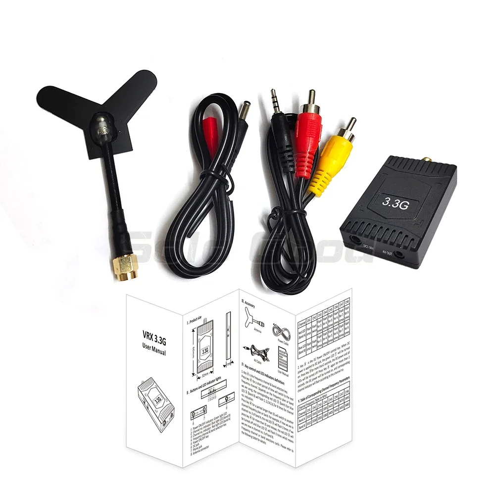 Long Range 3.3GHz 4W FPV Video Transmitter VTX 4000mW 8CH 3.3G VRX Receiver for FPV RC Racing Drone Goggles