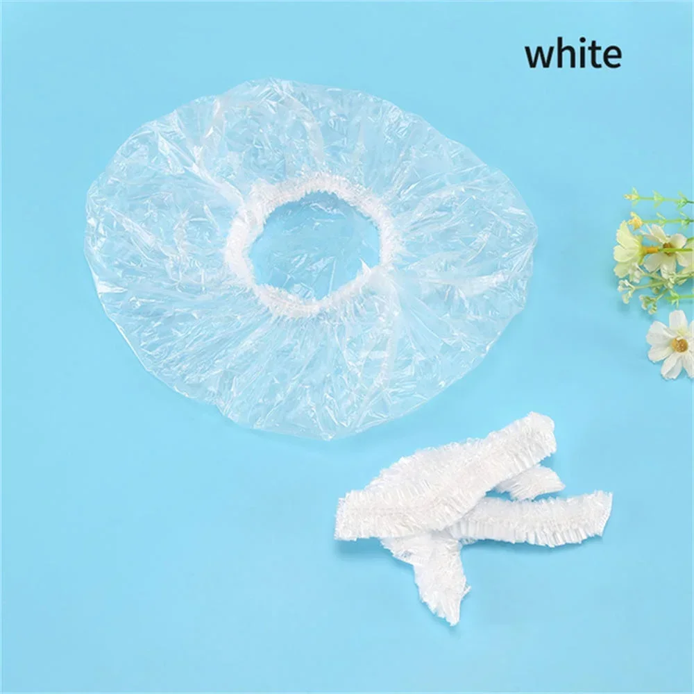 100 Pcs / Bag Hotel and guesthouse disposable shower cap batch white transparent waterproof and dustproof hair cap