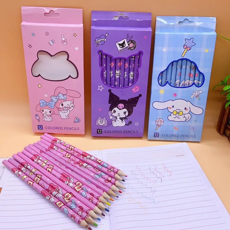 

Sanrio 12 Colors 18 Colors 24 Colors 38 Colors Colored Pens Hello Kitty Kawaii Cartoon Art Pen Kuromi Cute Cartoon Drawing Pen