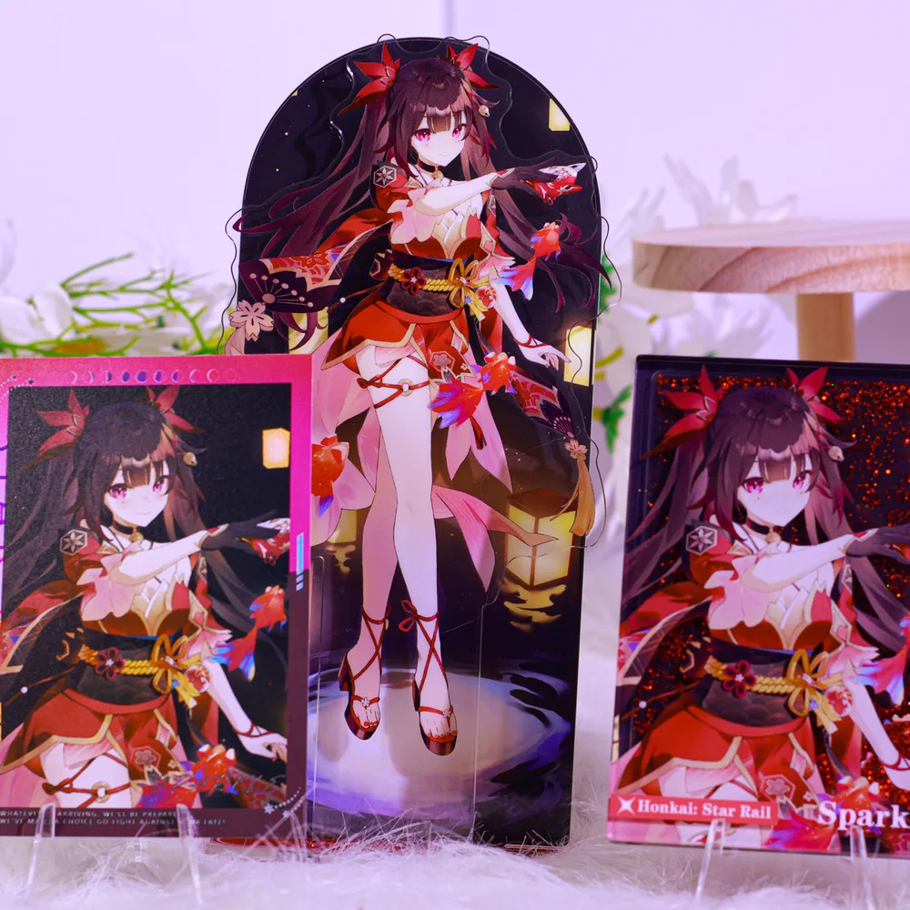 

Game Anime Honkai: Star Rail Sparkle Theme Cartoon Acrylic Stand Figure Model Cosplay Quicand Mahjong Colored Paper Decor