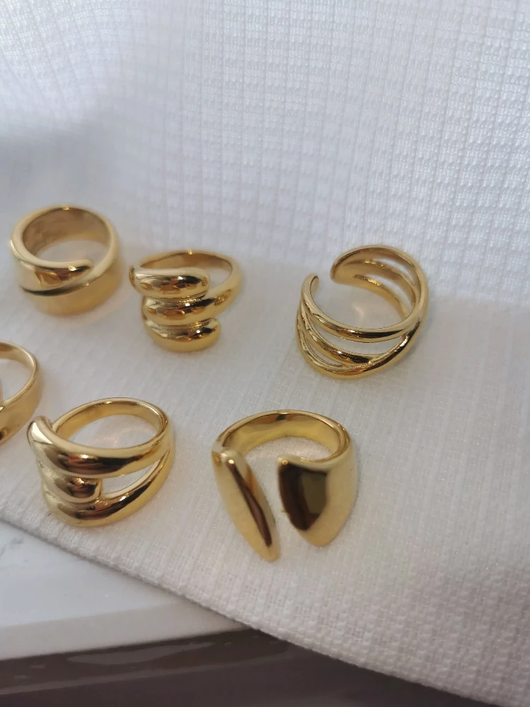 Titanium Geo Twist Solid Ring Punk Gothic Party Designer Club Cocktail Party Gown Amazing Gift Trendy Top Jewelry