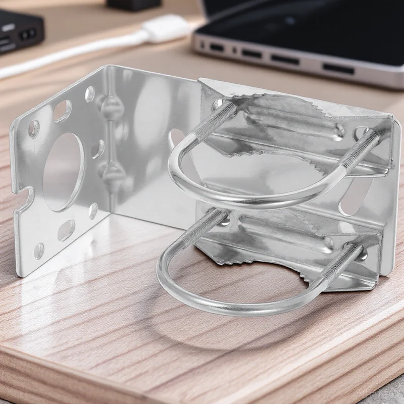 Sturdy Aluminum Alloy Antenna Mount Bracket for Outdoor Wall Pole Mount with -Shaped Clamp Easy Setup Antenna Mounting Pole