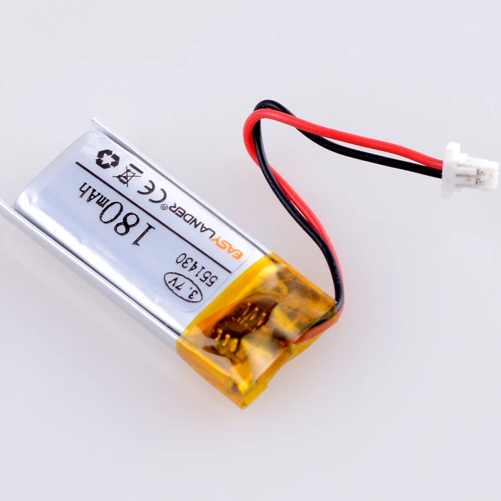 Batterie lithium-ion aste, Eddie ion Li Polymer, régularise 3 tampons de bricolage, têtes Bluetooth E-book, JST1.0, 2P, 3.7V, 180mAh, 551430, 551429