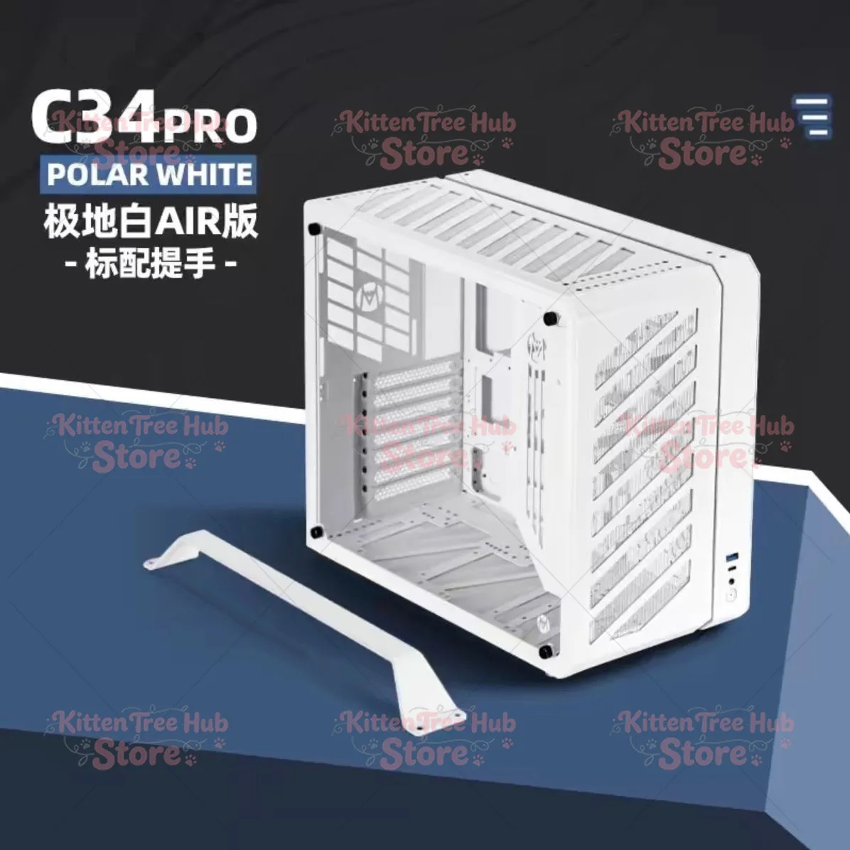 Mini Tower PC Case with Tempered Glass Side Panel, 2025 NEW MECHANICAL MASTER C34 Pro ATX Case Support ATX PSU & Air Cooling