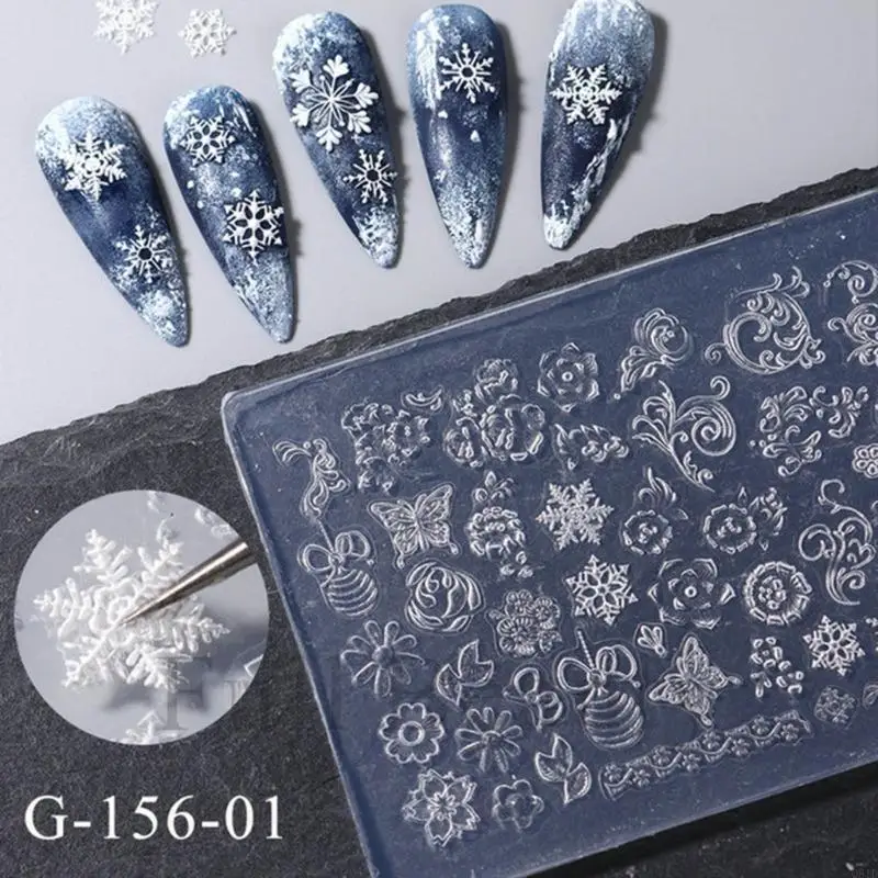 Silicone Casting Mold Embossed Pattern Making Molds Nail Carving Mold Nail Stencils Carving Templates Nail Salon Supply