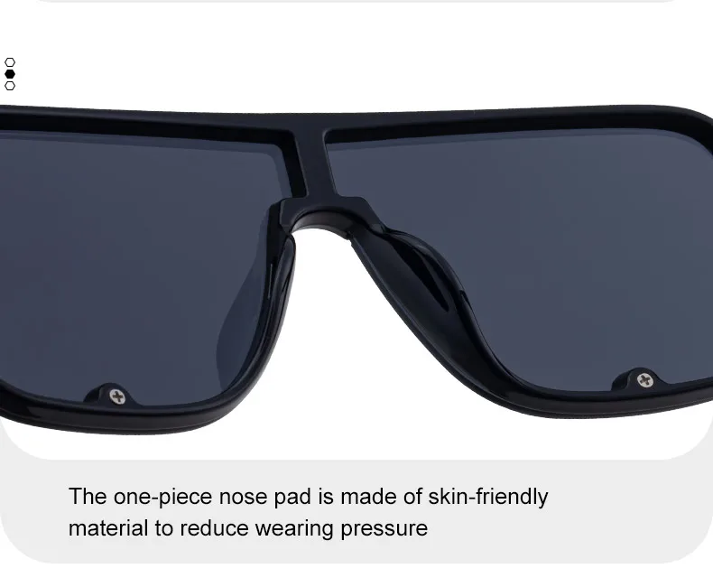 Polarisierte Klassische Quadratische Sonnenbrille für Herren mit Großem Rahmen 2026 Luxusmarke Punk Shield Goggle Sonnenbrille für Männer UV400 Eyewear Shades – Detail 11