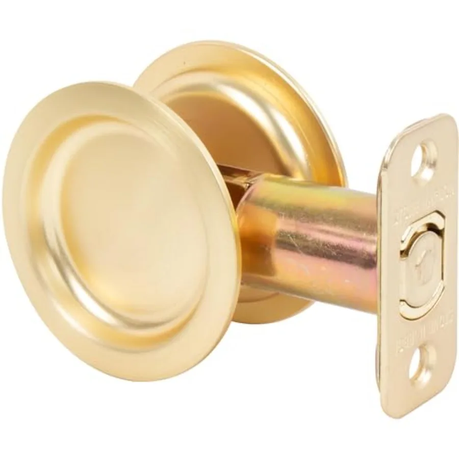 

Round Pocket Door Lock, Passage Function, 2-3/8" Backset